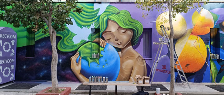 Μια νέα εντυπωσιακή τοιχογραφία, στα 35ο  & 36ο Νηπιαγωγείο-Δημοτικό Σχολείο Πειραιά στο πλαίσιο της συνεργασίας του Δήμου Πειραιά  με την UrbanAct
